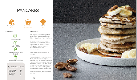 mise en page livre de recettes, pancakes